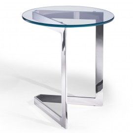 Modern glass and chrome side table Bari
