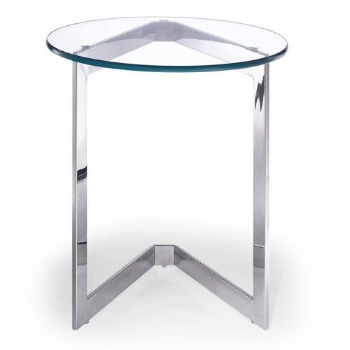 Modern glass and chrome side table Bari