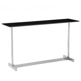 Modern glass console table Noir