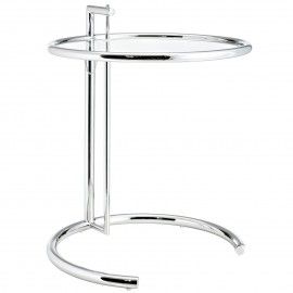 Modern Glass and Chrome Side Table Eileen