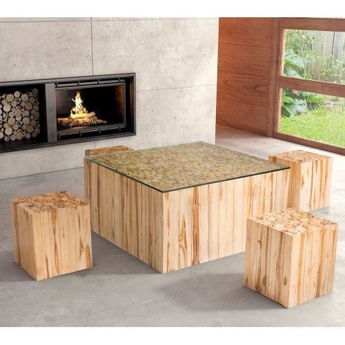Modern wood coffee table Cave