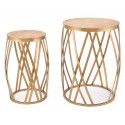 Set of 2 Side Tables Criss Cross