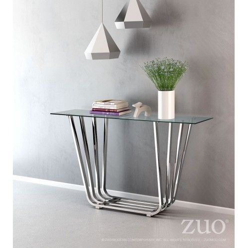 Modern Glass Console Table Fan