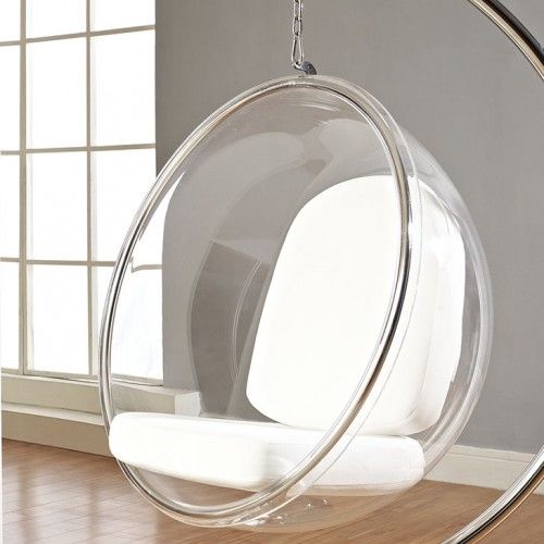 Modern hanging lounge chair inspired by Bubble design