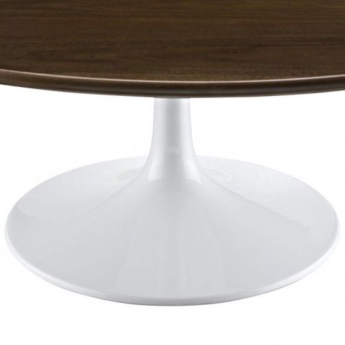 Modern Round Coffee Table Lippo in Walnut