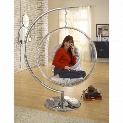 Modern hanging lounge chair inspired by Bubble design