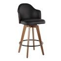 Modern Counter Stool in Walnut and Black Ahoy