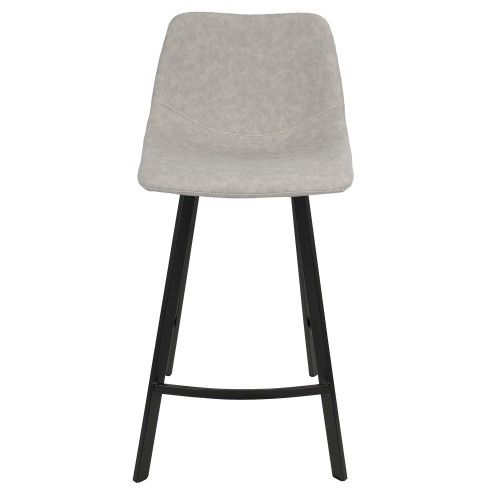 Set of 2 Industrial Counter Stools in Grey PU Outlaw LumiSource - 2
