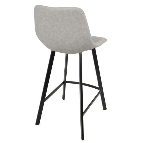 Set of 2 Industrial Counter Stools in Grey PU Outlaw LumiSource - 3