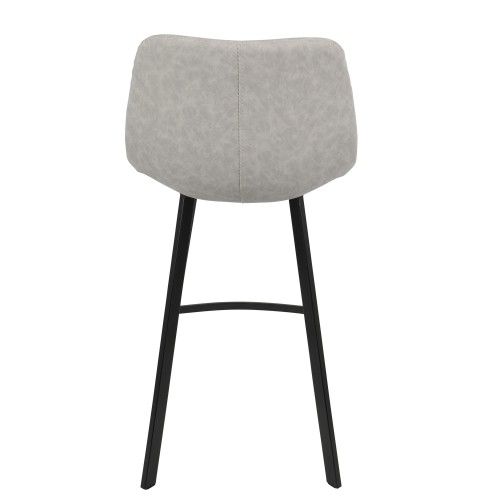 Set of 2 Industrial Counter Stools in Grey PU Outlaw LumiSource - 5