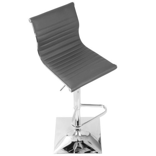Contemporary Height Adjustable Barstool in Grey Master LumiSource - 6