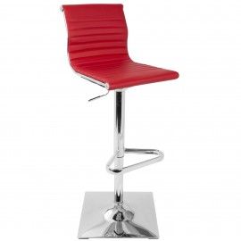 Height Adjustable Contemporary Barstool in Red Master