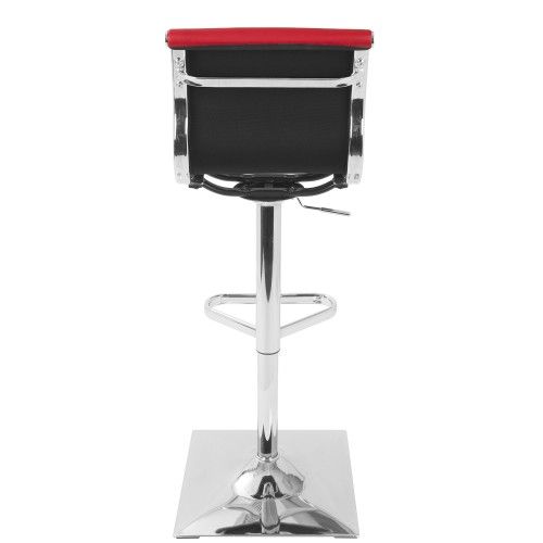 Height Adjustable Contemporary Barstool in Red Master LumiSource - 3
