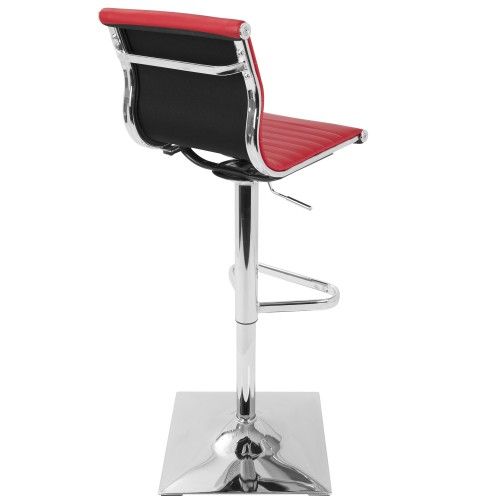 Height Adjustable Contemporary Barstool in Red Master LumiSource - 5