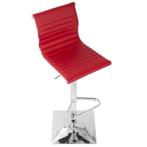 Height Adjustable Contemporary Barstool in Red Master LumiSource - 6
