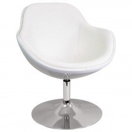 Modern White Swivel Lounge Chair Boston