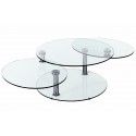 Swivel clear glass and chrome coffee table Orbital