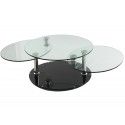 Swivel clear glass and chrome coffee table Orbital Black