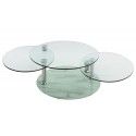 Swivel clear glass and chrome coffee table Orbital Marble