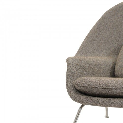 Modern Oatmeal Fabric Lounge Chair with ottoman Wall Street