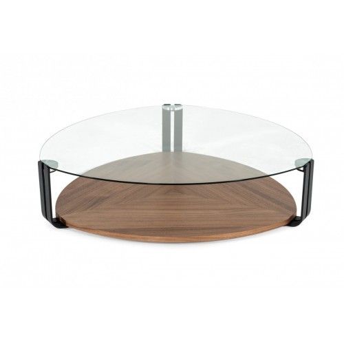 Modern Glass and Walnut Coffee Table Nature 