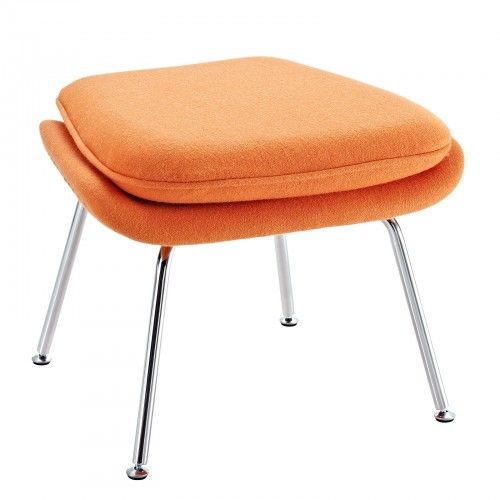 Modern Orange Fabric Lounge Chair with ottoman Wall Street