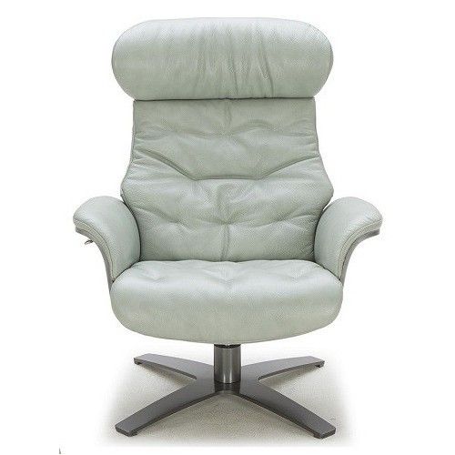 Modern mint green leather lounge chair with ottoman Comfort