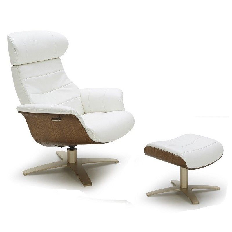 Buy Modern White Leather Lounge Chair With Ottoman Comfort