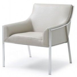 Modern taupe leather armchair Pegas