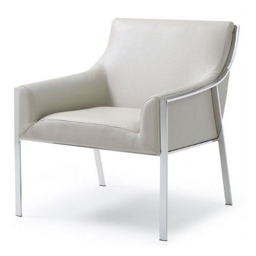 Modern taupe leather armchair Pegas