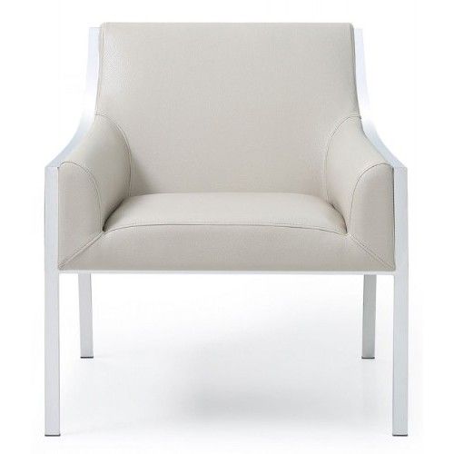 Modern taupe leather armchair Pegas