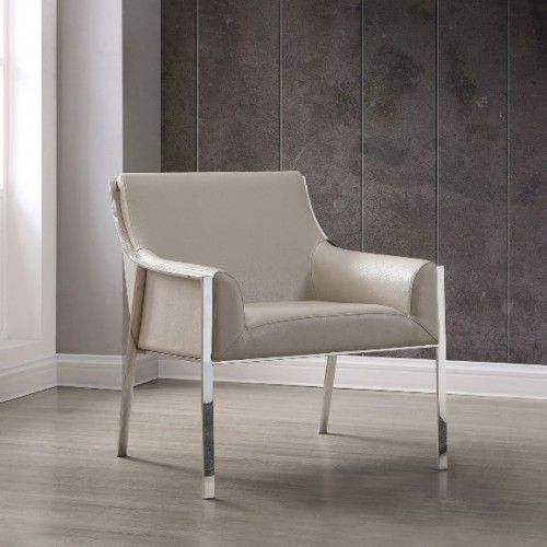 Modern taupe leather armchair Pegas