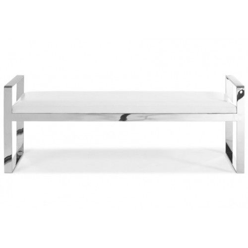 Modern white leather bench Bristol