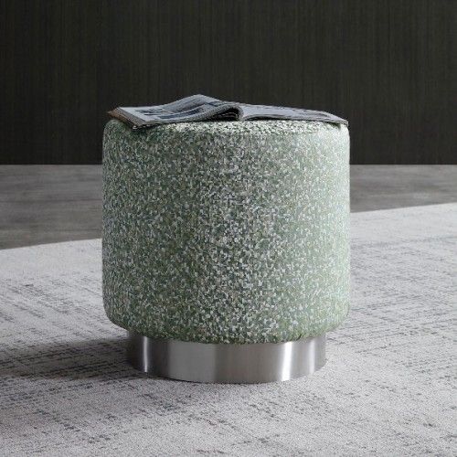 Modern Green Fabric Ottoman Dino