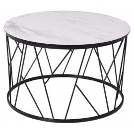 Modern White Round Side Table Kamilla