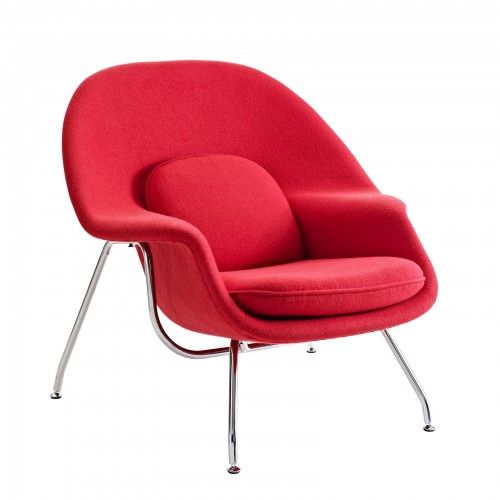 Modern Red Fabric Lounge Chair Wall Street