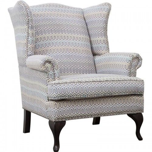 Modern Wing Arm Chair Rasmus in Linen Fabric