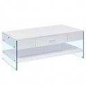 Contemporary white coffee table with drawer Alicante