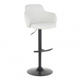 Height Adjustable Bar stool in Black and Light Grey Boyne