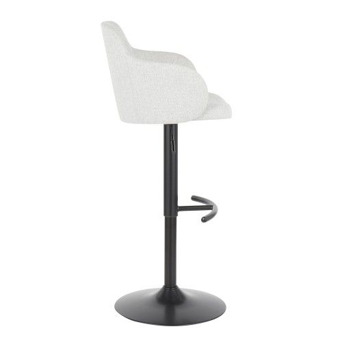 Height Adjustable Bar stool in Black and Light Grey Boyne