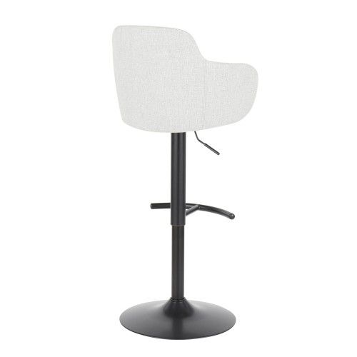 Height Adjustable Bar stool in Black and Light Grey Boyne