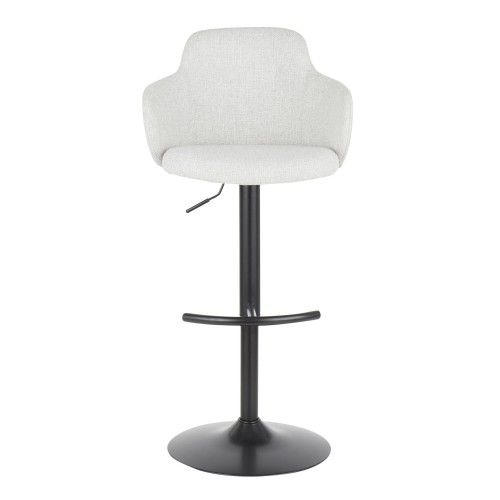 Height Adjustable Bar stool in Black and Light Grey Boyne