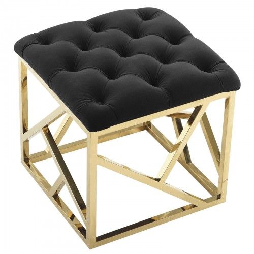 Modern Ottoman Intersperse in Gold Black