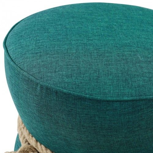 Modern Teal Blue Fabric Ottoman Beat