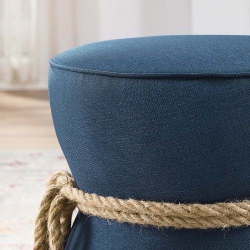Modern Blue Fabric Ottoman Beat