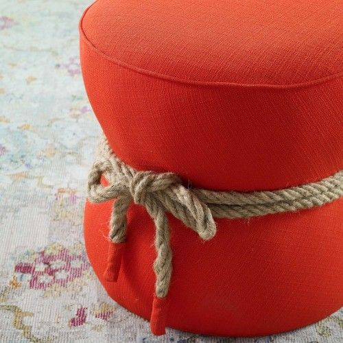 Modern Red Fabric Ottoman Beat