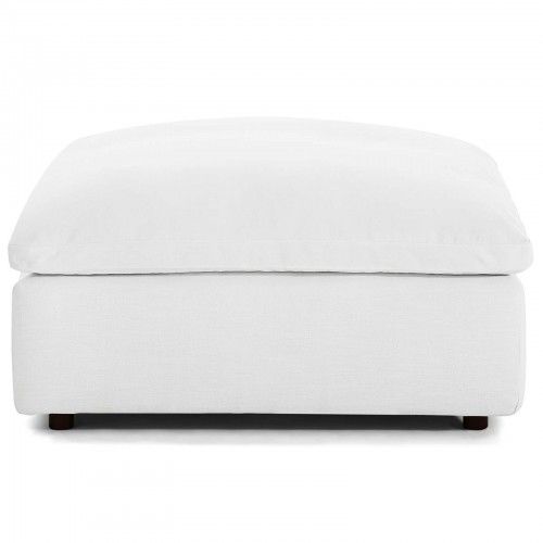 Modern White Fabric Ottoman Commix