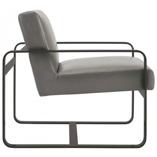 Modern Grey Leather Lounge Chair Sphynx