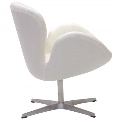 Modern light blue Fabric swivel Lounge Chair inspired by The Swan design