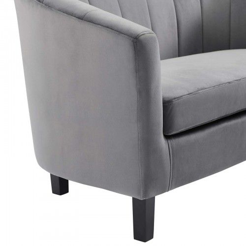Modern Grey Fabric Lounge Chair Cromer